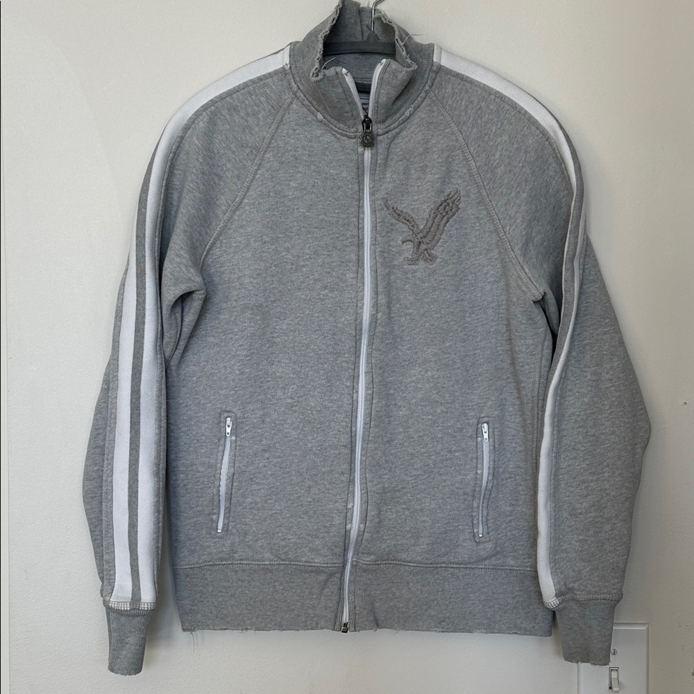 VTG Y2K American Eagle XS Distressed Sweatshirt‎ Track Jacket Embroidered